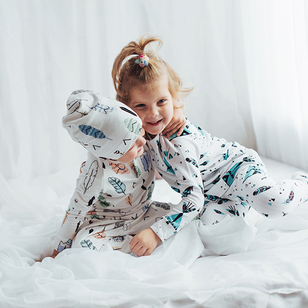 Children in luxury sleepwear